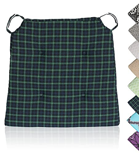 diMio 4er Pack Stuhlkissen 42/35x40x5cm - Moderne Sitzkissen (4 Kissen, Schotte)