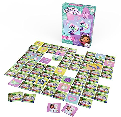 Spin Master Games - Juego de Mesa Memory Gabby's Dollhouse - Juego de Memoria LA Casas DE MUÑECAS DE Gabby - Juegos Infantiles - Juguetes Niños 3 años + - Juegos de Mesa Niños 3 Años +