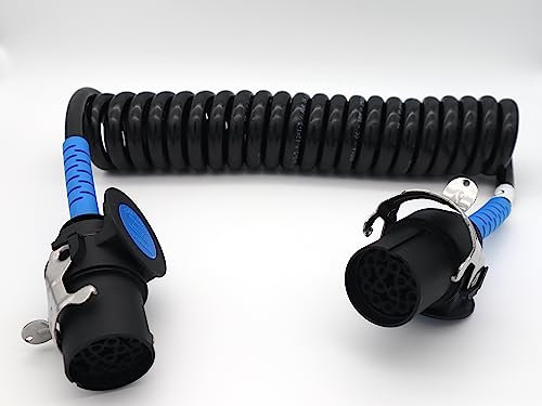 SERTPLAS Câble spiralé ADR 15 broches / 24 V - Spirale électrique avec fiche anti-torsion - Longueur de travail : 4 m