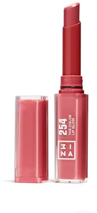3INA MAKEUP - The Color Lip Glow 254 - Rosa nude - Labial Hidratante Rosa nude con Manteca de Karité para Nutrir los Labios - Barra de Labios Brillo - Bálsamo Alta Pigmentación Vegan - Cruelty Free