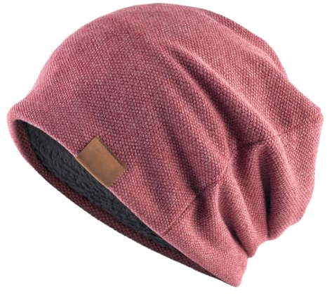 Yyyuluo Unisexe Chapeau Bonnet Souple Léger Casquette en Jersey Confortable Chaud Bonnet Coupe-Vent Chapeau d'hiver Chapeaux D'été pour Hommes et Femmes Rouge (Plush)