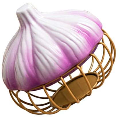 PRETYZOOM Garlic Storage Basket Lid Garlic Shape Fruit Bowl and Eggs for Rustic Kitchen Decor