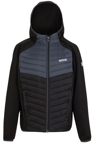 Regatta Jungen Kids' Kielder Hybrid VIII Jacket Kielder VIII Hybrid Wattierte Jacke für Jungen mit durchgehendem Reißverschluss, Black/Sealgr,