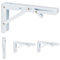 Relaxdays Regalträger 4er Set, klappbare Regalhalterung, für die Wand, Regalwinkel, Metall, HxBxT: 11 x 3 x 20 cm, weiß
