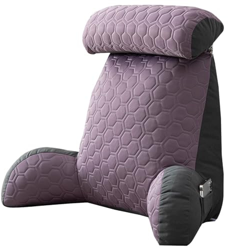 AYUOEODM Cojín De Lectura Cama para Sofa Adultos,Cojín Grande para Respaldo De Lectura,Almohada Lectura Cama,Cojín con Respaldo Apoyo Lumbar - con Almohada Cuello Desmontable Ergonómico(Purple)