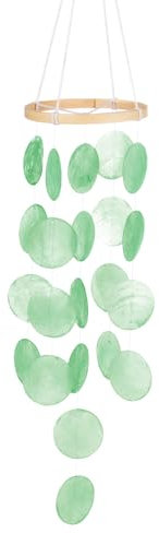 M METERXITY Campanello Vento Conchiglia Esterni, Campana Eolica Conchiglia Vetro Marino Campana Eolica Conchiglia Esterni/Patio/Giardino, Campana Eolica Artigianale [Verde]