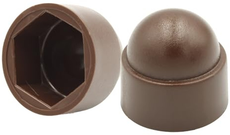 50x Abdeckkappen für Schrauben | Schraubenabdeckung Braun | Schrauben Abdeckkappen | Schraubenkappen | Schutzkappen für Schrauben RAL 8028 (M5 - Schlüsselweite 8)