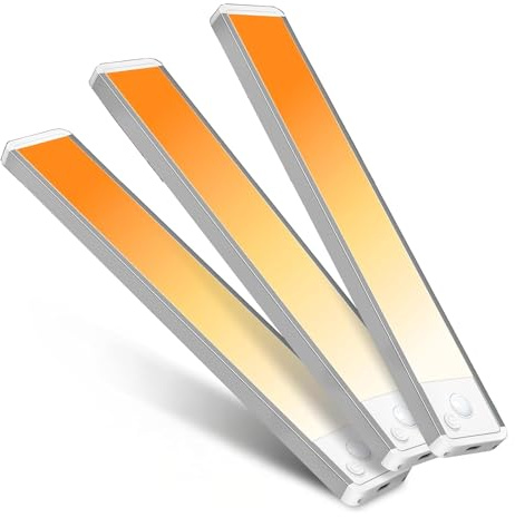 GWULC Luce Armadio LED con Sensore di Movimento Luci LED Sottopensili Magnetiche 20CM a Batteria Senza Fili con Applicazione Magnetica Illuminazione per Schrank Armadi e Cucina