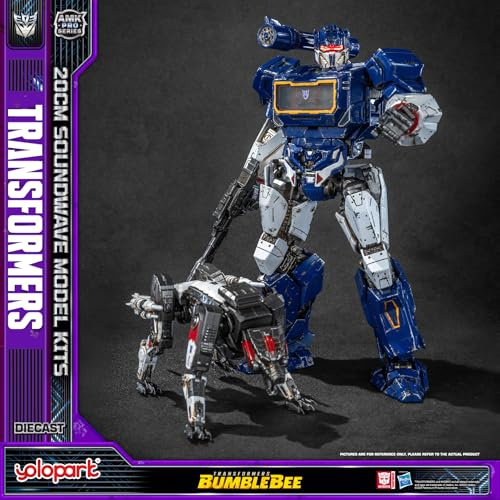 YOLOPARK Transformers:AMK PRO Soundwave and Ravage,7.87 Inch Transformers Action Figure with Upgraded Weaponry and Magnetic Control LED,Highly Articulated Collectible Model Kit Set for Ages 15 and Up