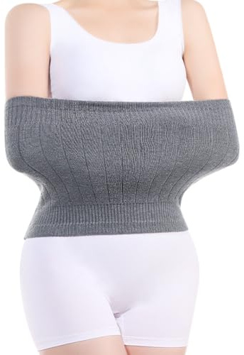 VNLCPX Chauffe Reins D'hiver en Cachemire, Ceinture Lombaire Chauffante Femme avec Doublure Polaire et Extensible, Anti Froid Chaude Reins pour Mal de Dos et Douleurs Menstruelles, Gris, L