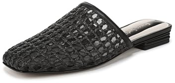 Franco Sarto Women's Toba Mule Black Woven Leather 8 M