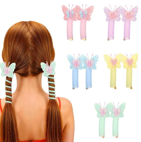 virkwuy 10 Piezas Mariposa Bandas de Pelo Línea Telefónica Adecuado Mujeres