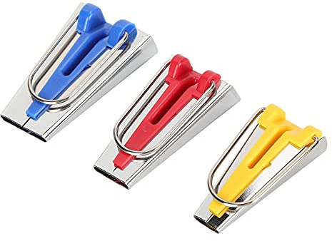 Haofy Bias Tape Maker Herramientas Portátiles de Costura de Acero Inoxidable para Parches de Bricolaje, Juego de 3 Piezas para Diseñadores y Artesanos Profesionales