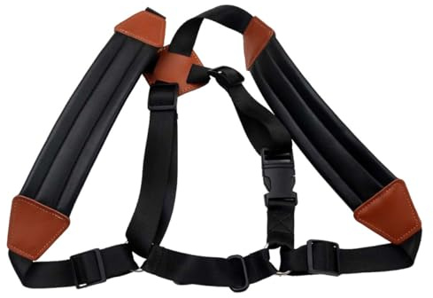 Beavorty Saxophongurt Leder Gepolstert mit Schulterriemen für Saxophon Zubehör und Befestigungsgurt für Schultern Instrumententransport
