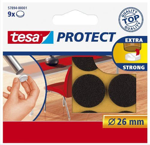 tesa Protect Filzgleiter, rund, Ø26mm, braun, 9 Stück