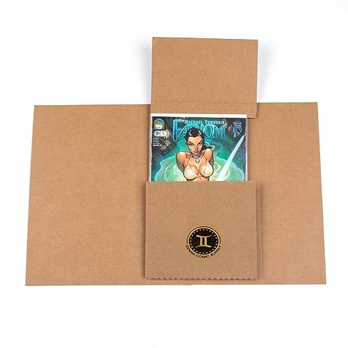 Gemini Comic Book Mailers, Easy Fold & Stay Flat(10.7x7.5x1 Inch, 50-Pack)