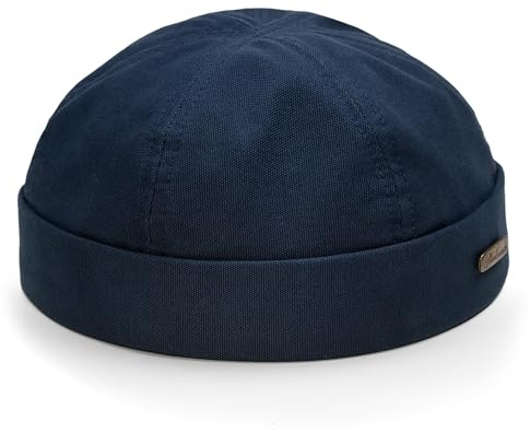 Sterkowski Docker | Gorro Beanie de Estibador Algodón Puro | Gorro de Trabajador Portuario Sombrero Marinero Gorro de Marinero para Hombres y Mujeres Gorros de Verano 59 cm Azul Marino