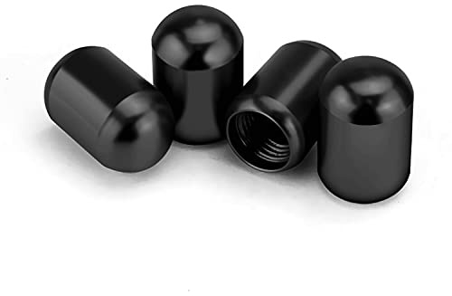 JUSTTOP 4PCS Car Tire Valve Stem Caps, Air Caps Cover, Universal for Cars, SUVs, Bike, Trucks and Motorcycles, Car Wheel & Tire Exterior Accessories-Black