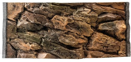 WYSKONT Aquarium Rückwand 3D Lesbos - Aquarium Hintergrund - Aquarium Zubehoer - Hintergrund - Aquarium Deko - 77x36 cm für Aquarium 80x40 cm - braune Farbe - Aquarium Groß