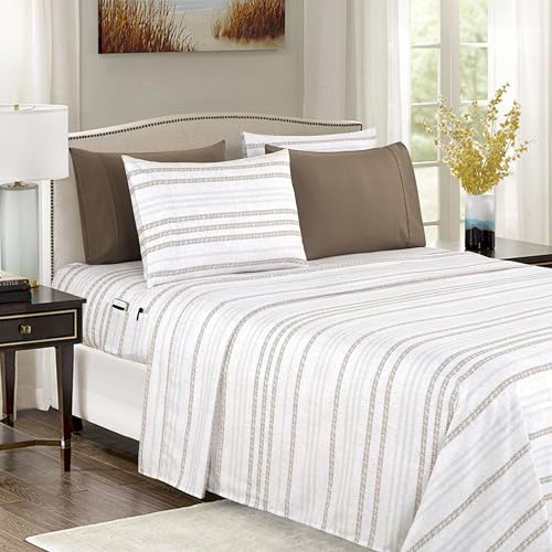 Elegant Comfort Softest and Coziest 6-Piece Sheet Set - 1500 Premium Hotel Quality Microfiber - Deep Pocket, Wrinkle Resistant 6-Piece Floral Bed Sheet Set, Queen, Traci Linen