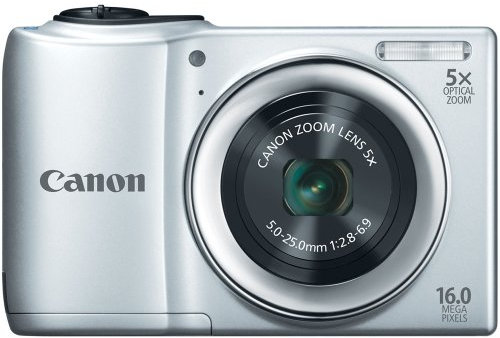 Canon PowerShot A810 16.0 MP Digital Camera with 5X Digital Image Stabilized Zoom 28mm Wide-Angle Lens with 720p HD Video Recording Silver (Renewed)