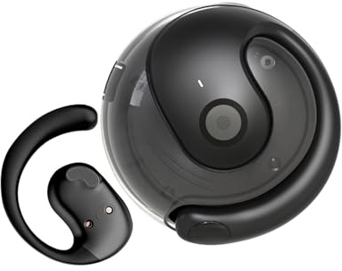 Open Ear-hörlurar, trådlösa Bluetooth 5.4, OWS hängande hörlurar, trådlösa öronsnäckor med öronkrokar och mikrofon, IPX5 vattentät, 48H-serien, öronproppar för sport, löpning, träning (svart)