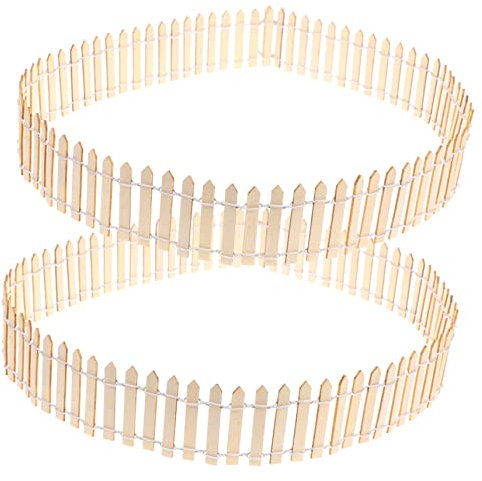 OFFSCH 2 Sätze 5 Minizaun für Sandtisch Miniatur dekorativer Zaun Minizaun für Miniaturlandschaft Puppenhauszaun Miniaturzaun für Terrarien Lattenzaun Mini-Weihnachtsbaumzaun Hölzern