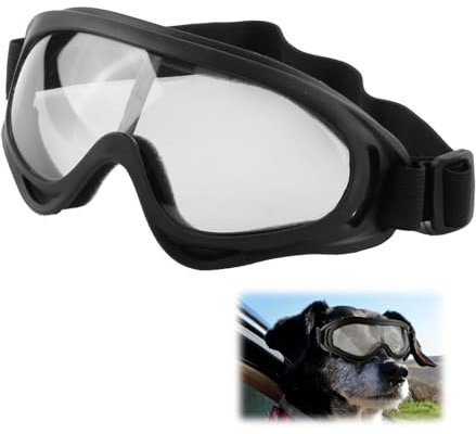 Hundebrille, Hunde Transparent Schutzbrille Für Haustiere UV Schutz Windschutz Staubschutz Ideal Für Hunde Augenpflege Outdoor Aktivitäten Besonders Bequem Und Sicher