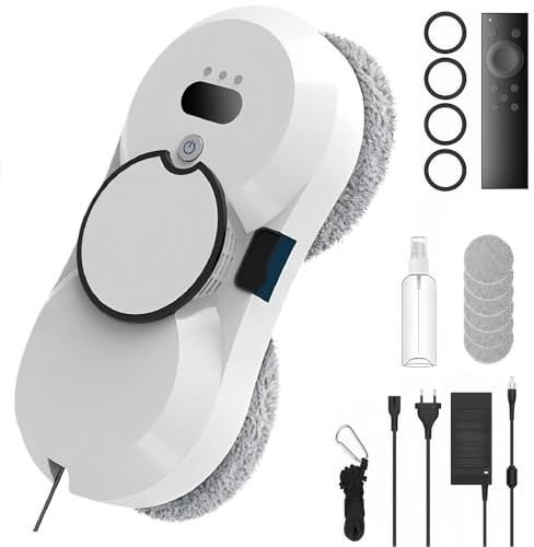 Orabuth ﻿Robot Nettoyeur Vitre, 5600 Pa D'aspiration,Robot Laveur de Vitre Automatique, Système de Sécurité, Navigation Intelligente, Télécommandé, pour Toutes Les Surfaces Lisses
