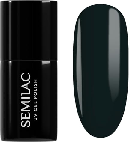 Semilac UV Nagellack 957 Jelly Green 7 ml – Halbtransparenter Gel-Nagellack in Flaschengrün mit Jelly-Finish, Dunkelgrün – Winter Wonderland Kollektion