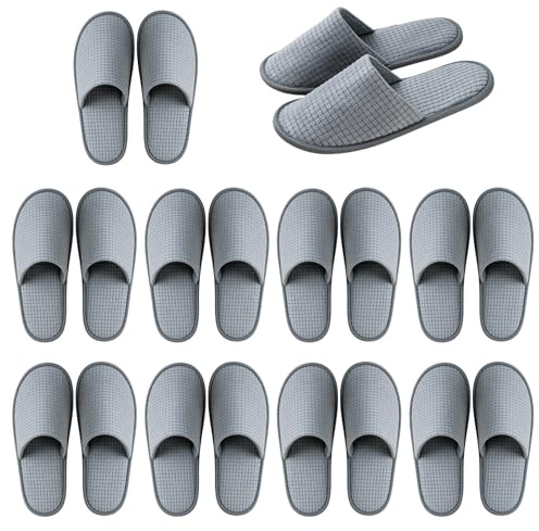 GOMETY Set di 10 paia di pantofole per ospiti, pantofole da uomo, pantofole per ospiti, lavabili e antiscivolo, unisex