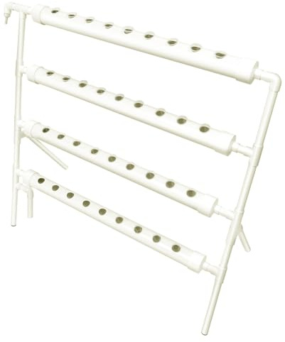 Levkitch Kit de cultivo hidropónico de 36 agujeros, 4 tubos, sistema de cultivo hidropónico sin tierra, tubo hidropónico de PVC para casa, balcón, jardín, verduras de balcón