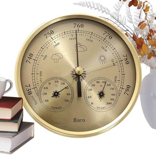 Medidor de presión barométrica,Sensor Digital de Temperatura de Alta Precisión - Barómetro de Precisión para Uso en Hogar - para Barco, Camping, Marino, Exterior, Interior, Hogar, Mujeres y Hombres