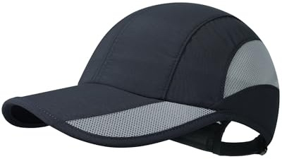 GADIEMKENSD Gorra para Correr de Secado rápido para Hombre, Gorras de béisbol sin Estructura para Mujer, Sombrero de Verano UPF50+, Gorra Deportiva con Malla Transpirable para Tenis, Gris Oscuro
