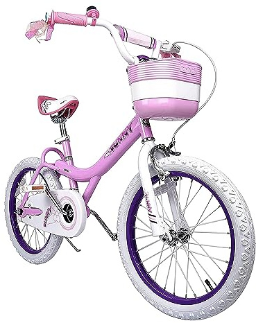 RoyalBaby Bunny 18 Kids Bike w/Enclosed Chain Guard, Kickstand, Adjustable Seat and Handlebars, Basket, Bell & Tool Kit for Ages 5 to 9, Pink
