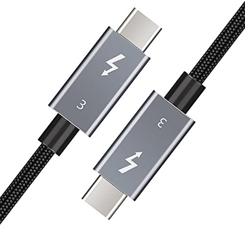 Thunderbolt 3 Kabel 1m | unterstützt 100W Leistung | Ladekabel / 40Gbps Datentransfer, USB-C auf USB-C, kompatibel mit externen SSD, eGpu Typ-C MacBooks, Dell, iPad Pro 2020, Pixel, Hub Docking