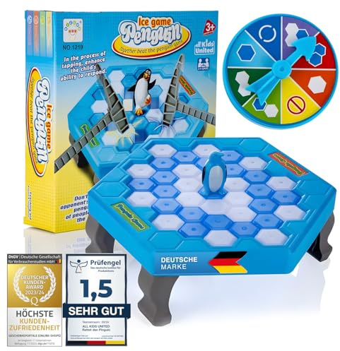 all Kids United® Rädda pingvinen är ett actionfyllt familjespel brädspel brädspel för barn från 3 år och vuxna | Actionfyllt pingvinspel med tur och taktik – tränar hand-öga-koordination, 2–4 spelare