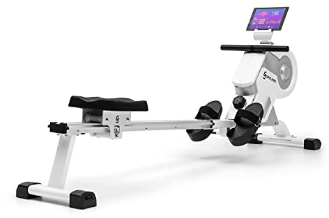 Capital Sports Rameur Compact, Rameurs Magnétiques pour Les Séances d'Entraînement Cardio-Training, Rameurs d'Appartement pour la Maison avec 8 Niveaux de Résistance, Ecran LCD, roulettes, Pliable