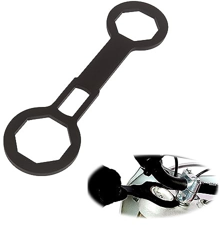 OldBones Outil universel de démontage de bouchon de fourche de 46/50 mm pour moto/Outil de démontage de bras d'amortisseur à double tête avec clé à 8 points