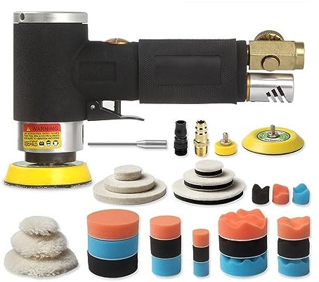 Amoladora húmeda Lijadora Orbital neumática, amoladora de aire, 125mm/150mm, pulidora excéntrica al vacío/máquina rectificadora, herramientas neumáticas Pulido más fácil, mejor y más rápido(Mini Sande