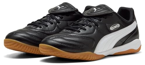 PUMA Unisex King LIGA IT Soccer Shoe, Black White Silver, 8 UK