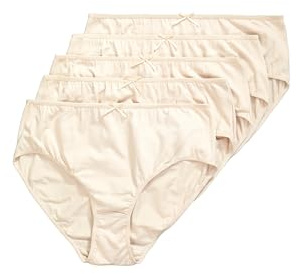 Ulla Popken Femme Grandes Tailles Culottes midi, Lot de 5, Coloris uni Beige 70+ 710201300-70+