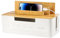 Kabelbox mit Holzdeckel, 30 × 16 × 13 cm Kabel Organizer Box mit Telefon, Smartwatches und Tablet Halterung, Kabelmanagement Box zum Verstecken von Steckdosenleiste und Kabel, Weiß (Weiß)
