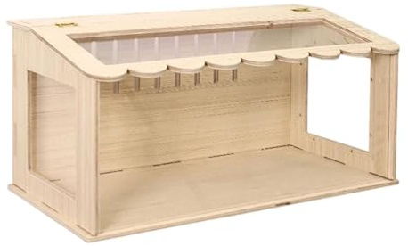 FewNvWa Robusta Gabbia in Legno per Criceti con Ampio Spazio E Finestra Panoramica, Ideale per Porcellini D'India E Topi, Adatta Ad Animali di Piccola Tag, 40cmx30cmx30cm