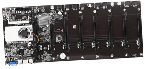 Hemobllo Placa Base para Minería Gpu y CPU Profesional, Compatible 8 Ranuras Gpu, Ddr3, Integrada Vga, Eficiencia Energética para Mineros y Equipos de Minería en Interiores, Color Negro