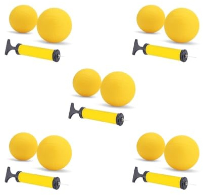 BHFZIAP 5 set Spike Replacement Balls Roundnet Game Balls for Backyard for Pool Lawn Beach 1x 3.5in and 1x 5in, Yellow