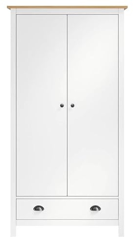Eleganz Armadio in legno di pino massiccio con 2 ante - 89 x 50 x 170 cm, bianco - soluzione di archiviazione per camera da letto e soggiorno - durevole ed ecologico