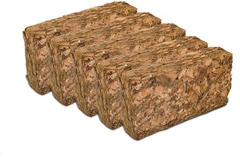 10 x Grober Kokosziegel je ca. 500 g - Bodengrund für Terrarien, Humusziegel, grob