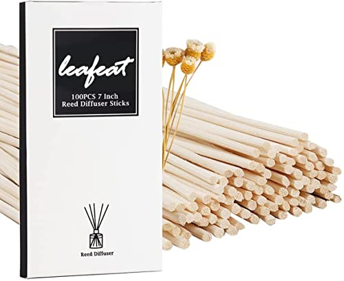 100 Pack Reed Diffuser,7 Inch Aromatherapy Diffuser Sticks-Natural Rattan Wood Reed Diffuser Sticks for Home Office Spa and Bed Room