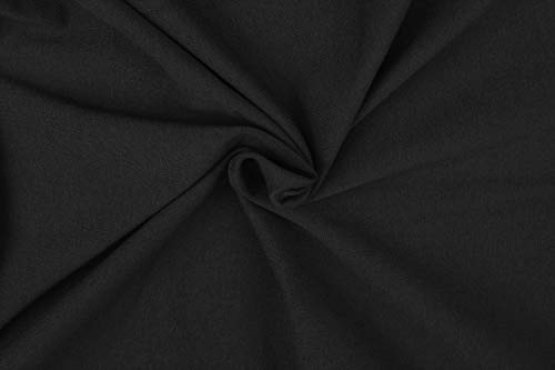 3 Meter Jersey Baumwolljersey uni Farbe schwarz, 220g/m², Öko-Tex Standard 100, Stoffe, 330g/lfm (5001 Schwarz)